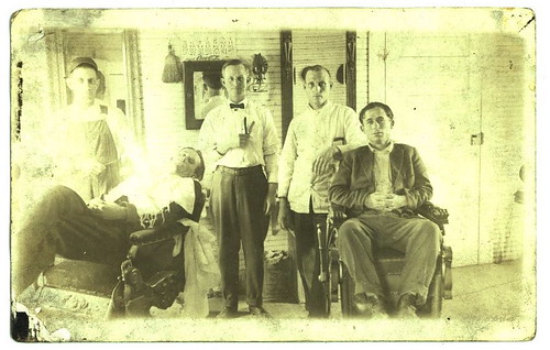 Leverett Waters, the Barber (second from right)