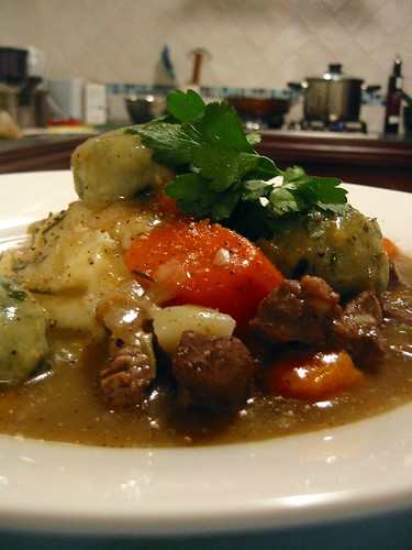 Lamb Stew with Garlic & Parsley Dumplings