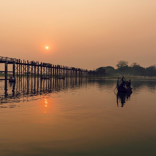 2013        #Travel #Memories #Throwback #2013 #Spring #Mandalay #Myanmar    #River #Boat #Bridge #Reflection #Sunset ©  Jude Lee