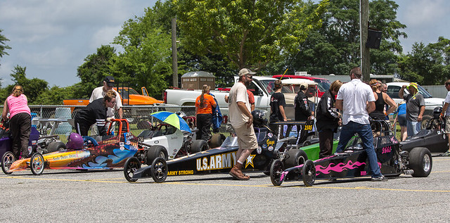 Staging lanes before the start of eliminations.