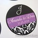 Purple & Black Damask with Monogram Initial Custom Wedding Favor Labels/Stickers <a style="margin-left:10px; font-size:0.8em;" href="http://www.flickr.com/photos/37714476@N03/19664617965/" target="_blank">@flickr</a>