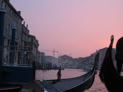 pink sunset in venice