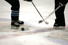hockey puck in motion