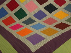 Colour block quilt edge