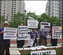 Supporters of the Purple Line