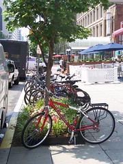 Many bicycles on 19th  Street NW