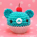 Amigurumi Berry Blue Cupcake with cherry on top
