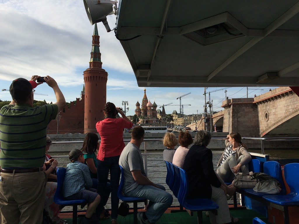 : On the Moscow river tour boat