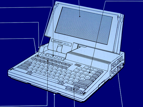 wallpaper laptop. Sharp MZ-100 Laptop (Wallpaper