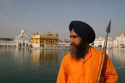 amritsar golden temple images. Holy Guard at Golden Temple,