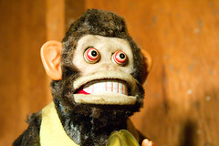 Evil monkey from the movie about the evil monkey that smiles awkwardly