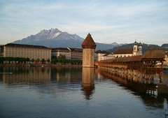 Chapel Bridge, Water Tower and Mount Pilate - Lucerne's top landmarks