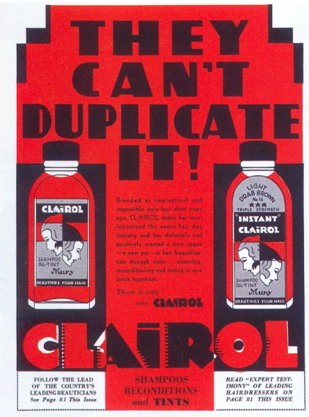 "Clairol" ad, 1936