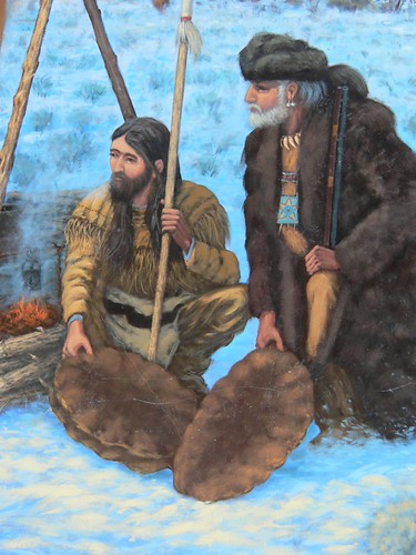 pioneers on oregon trail. Oregon Trail Mural of fur