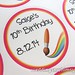 Rainbow Paintbrush Custom Birthday Favor Label/Sticker <a style="margin-left:10px; font-size:0.8em;" href="http://www.flickr.com/photos/37714476@N03/19455798978/" target="_blank">@flickr</a>