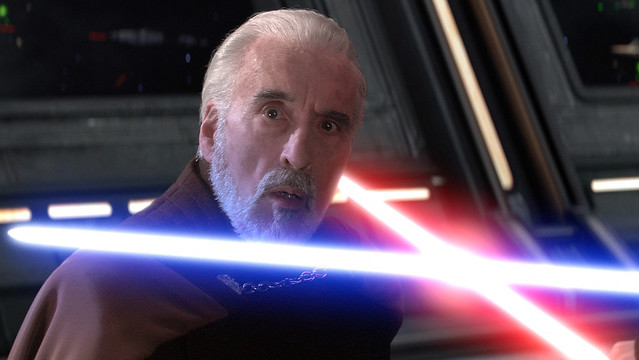 Christopher Lee as COUNT DOOKU in the movie Star Wars Episode II: Attack of the Clones