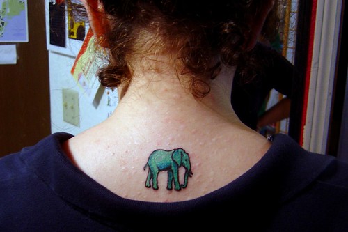 Elephant Tattoo Design On Back Body Sexy Girls