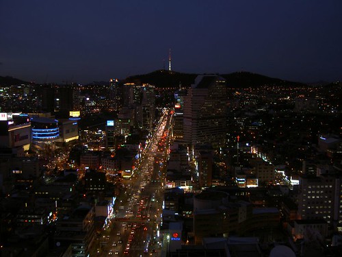 city lights at night. Seoul City Lights at Night