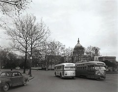 Bus and streetcar by the U.S. Capitol