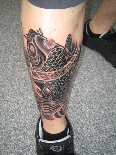 black and grey tattoo japanese Traditional skin koi by Jay at Passage in 