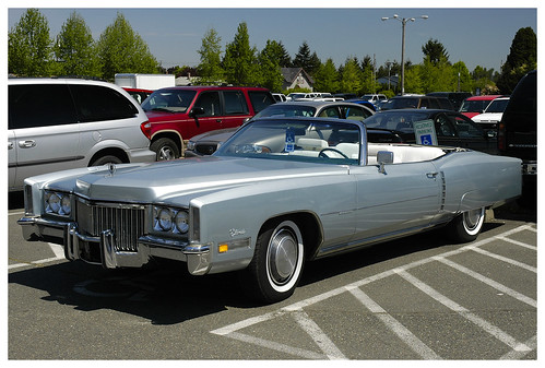 1972 Cadillac Fleetwood Eldorado convertible in the parking lot at the 