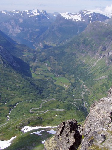 View from Dalsniba on to Geirangerfjord and the valley