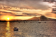 Pompeii and Mount Vesuvius by morning