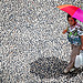 [a perfect day for] strolling in Milan with a rainbow umbrella.