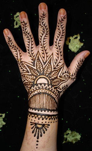 Henna art on hand,