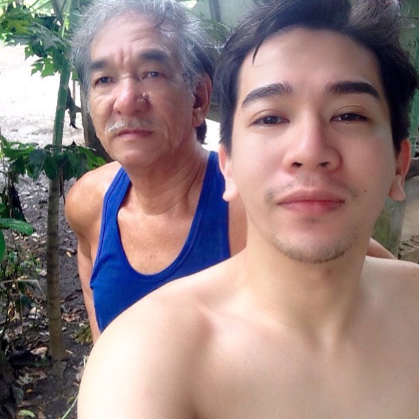 The greatest gift I ever had, came from God, I call him Dad.   Happy Fathers Day Pa! I love you!  I just woke up here and told him, Pa we take a selfie since its your day, this is his own old version of selfie. He said this is the look up of Ryzza M