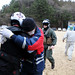 Sailor is embraced by Japanese citizen after delivering supplies.