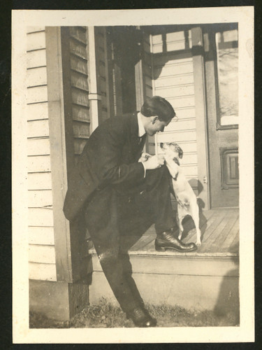 Harry with a dog by Antique Dog Photos.