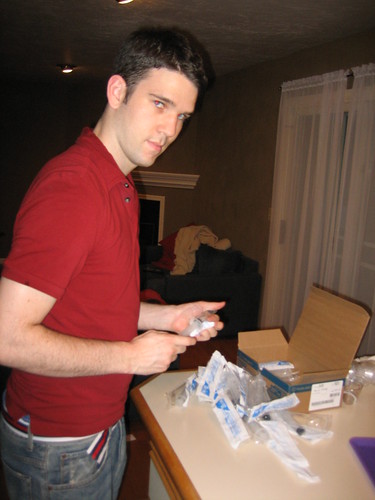Syringes For Jello Shots. Unwrapping the syringes · Vaccinations, anyone? Jello 'shots