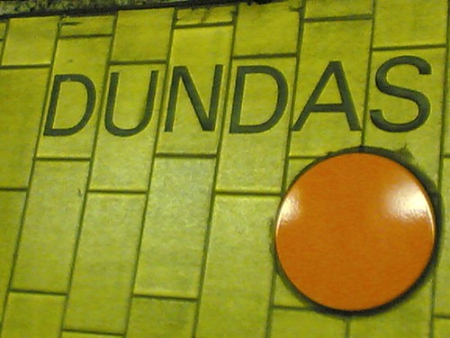 Orange Dot Southbound at Dundas Station