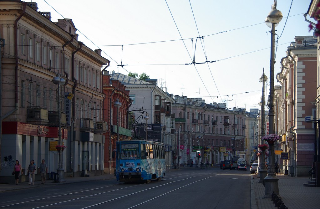 : Irkutsk tram 71-605 180 city center
