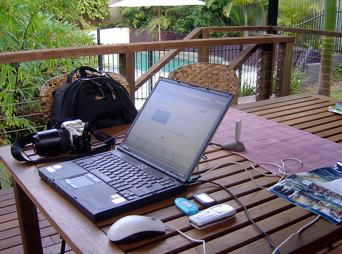 Home office on back deck by RaeA, on Flickr