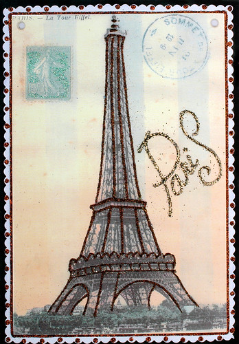 Eiffel Tower postcard Vintage por DesignCracker.