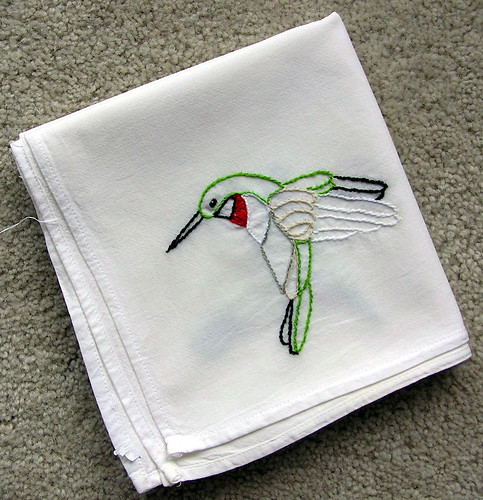 hummingbird tea towel