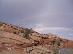double rainbow in escalante canyon