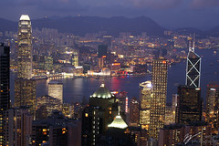 Hong Kongs skyline nattetid