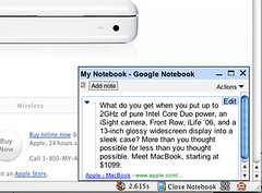 Google Notebook works on Macs!