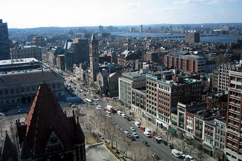 Boston - Back Bay: Boylston Street (Aerial)