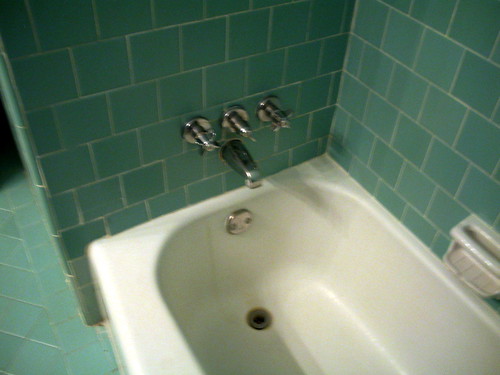 Blue Bathroom Tub Faucet