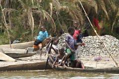 Gambian kids working on a mussel farm by wdcwild