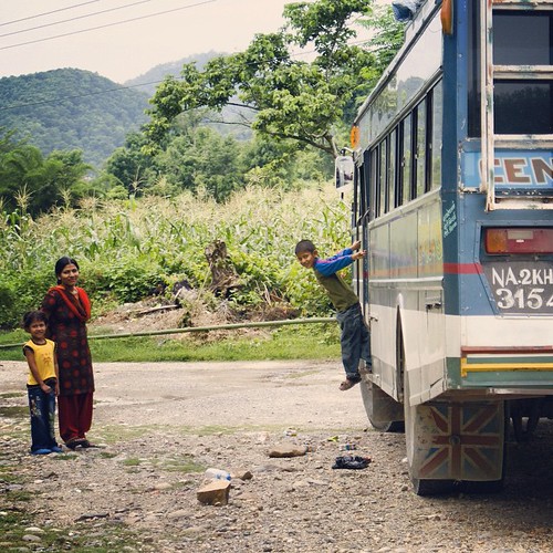   ... 2009   ...      ... #Travel #Memories #2009 #Nepal        ...  #Bus #Stop #Family #Peoples #Smile ©  Jude Lee