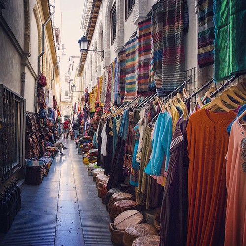 2012     #Travel #Memories #Throwback #2012 #Autumn #Granada #Spain    ... #Back #Street #Market #Souvenir #Handicraft #Cloth #Fabric ©  Jude Lee