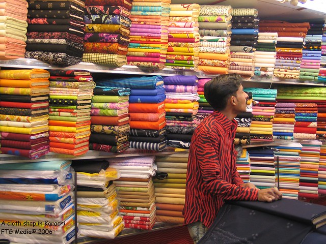Karachi Colorful Fabric Shop- Pakistan