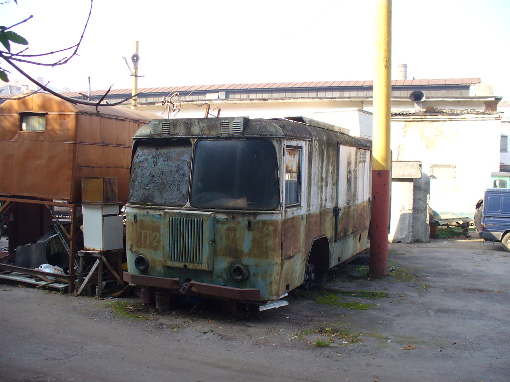 : Tula freight trolleybus 2 -1 at tram repair facility