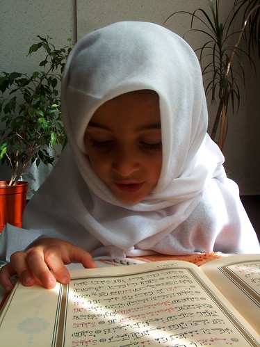 The Muslim Little Girl Reading