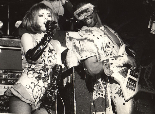 Lady Kier with Bootsy Collins in DeeeLite's heyday image courtesy of